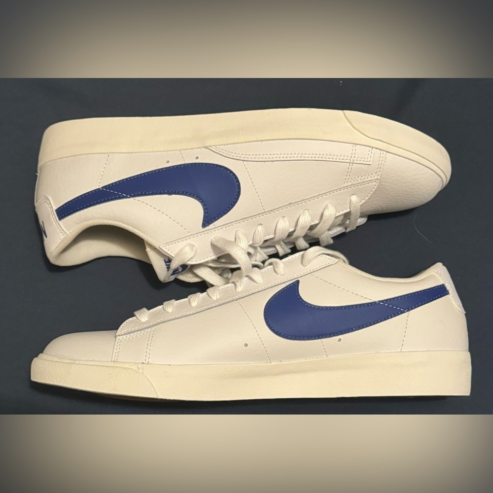 Nike Blazer Low Leather White/Astronomy Blue Size 12 Brand New No Box